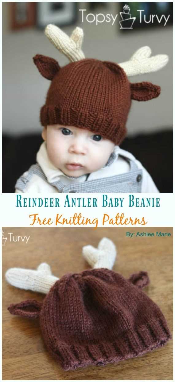 Reindeer hat knitting pattern free