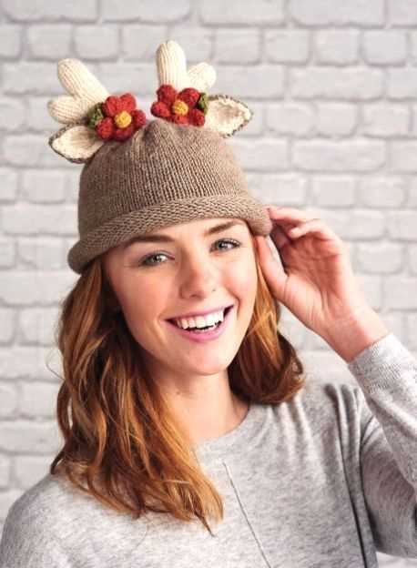 Reindeer hat knitting pattern free