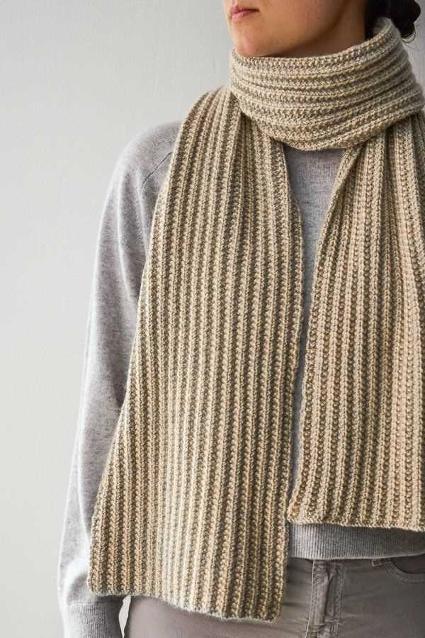 Ribbed scarf knitting pattern