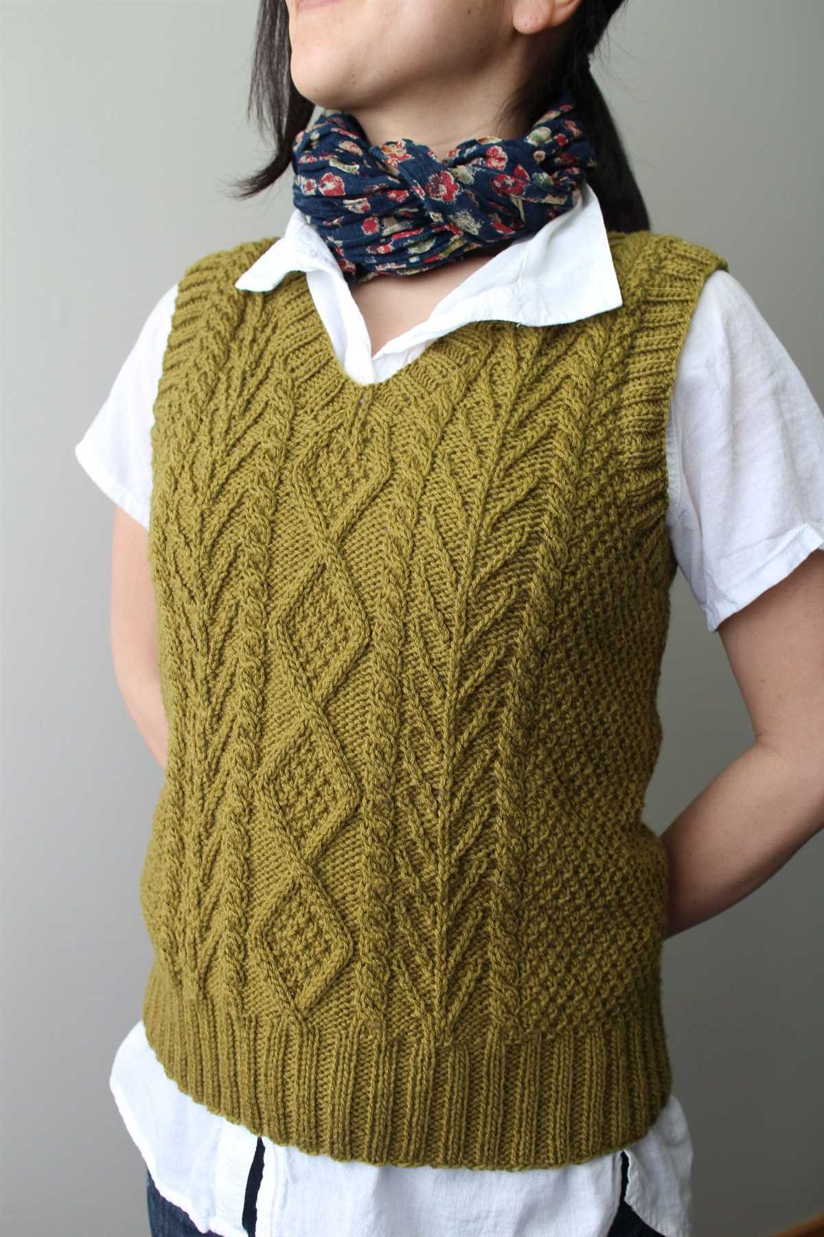 V neck sweater vest knitting pattern free
