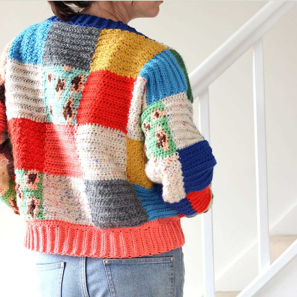 Knitted patchwork cardigan pattern free