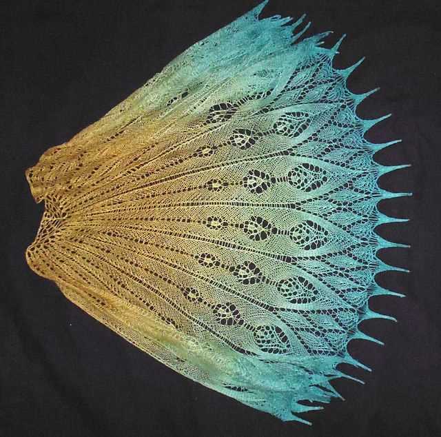 Feather and fan knit shawl pattern
