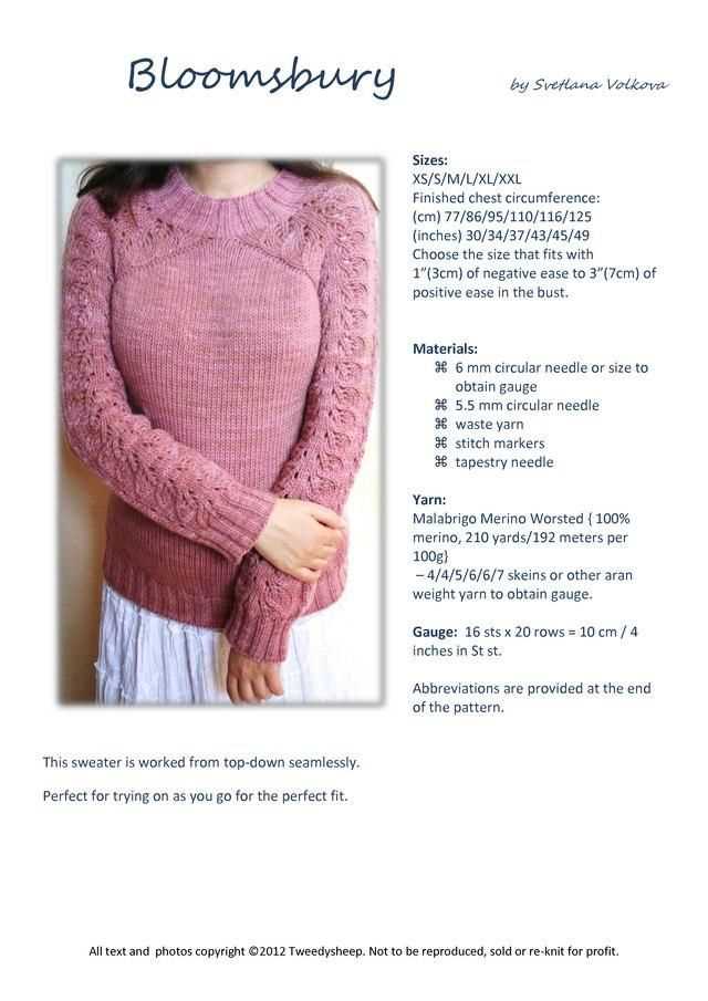 Knitted sweater pattern on circular needles