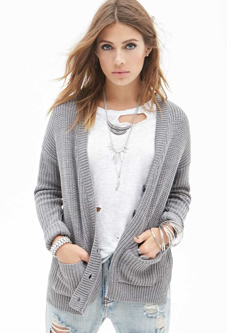 Forever 21 patterned knit cardigan