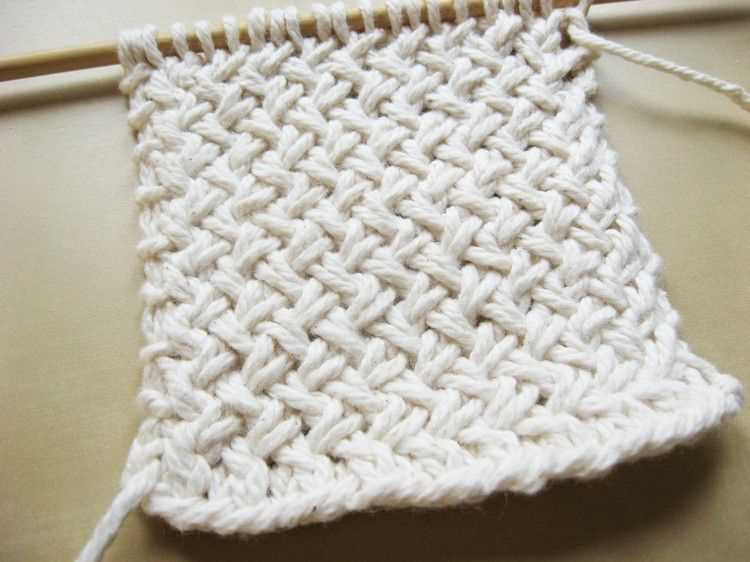 Basket weave pattern knitting