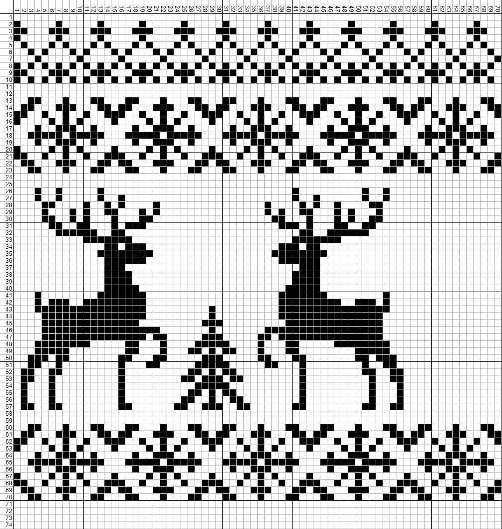 Knitting machine christmas stocking pattern