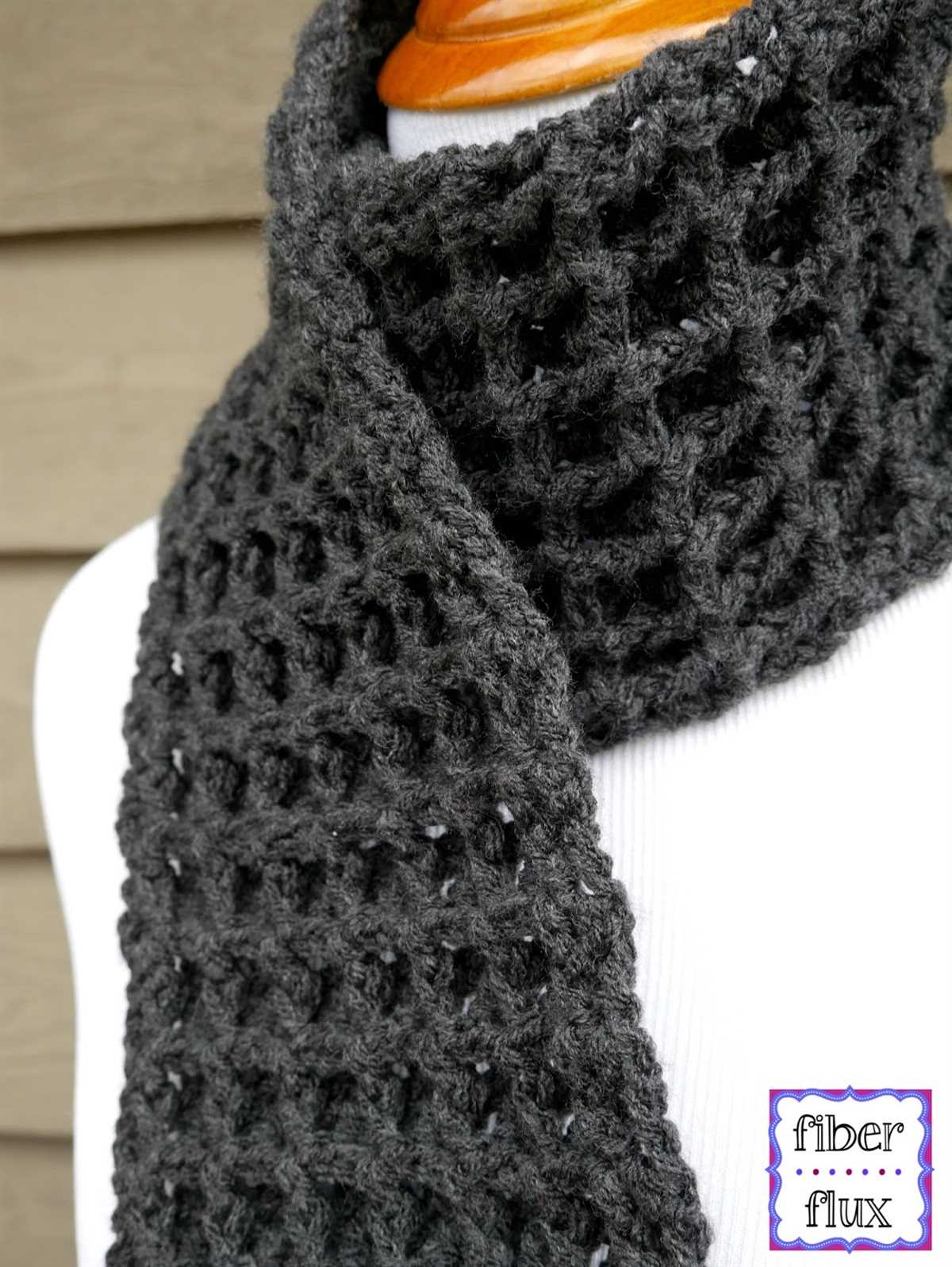 Knit waffle stitch scarf pattern