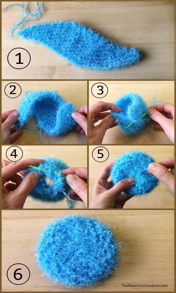 Round knitted dishcloth pattern