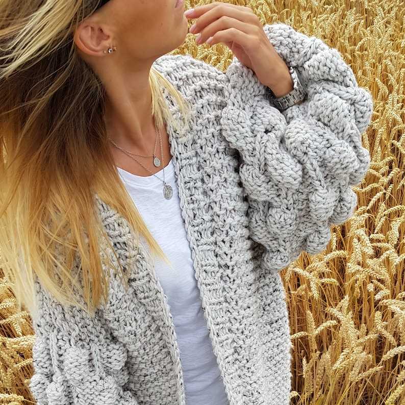 Bubble knit cardigan pattern