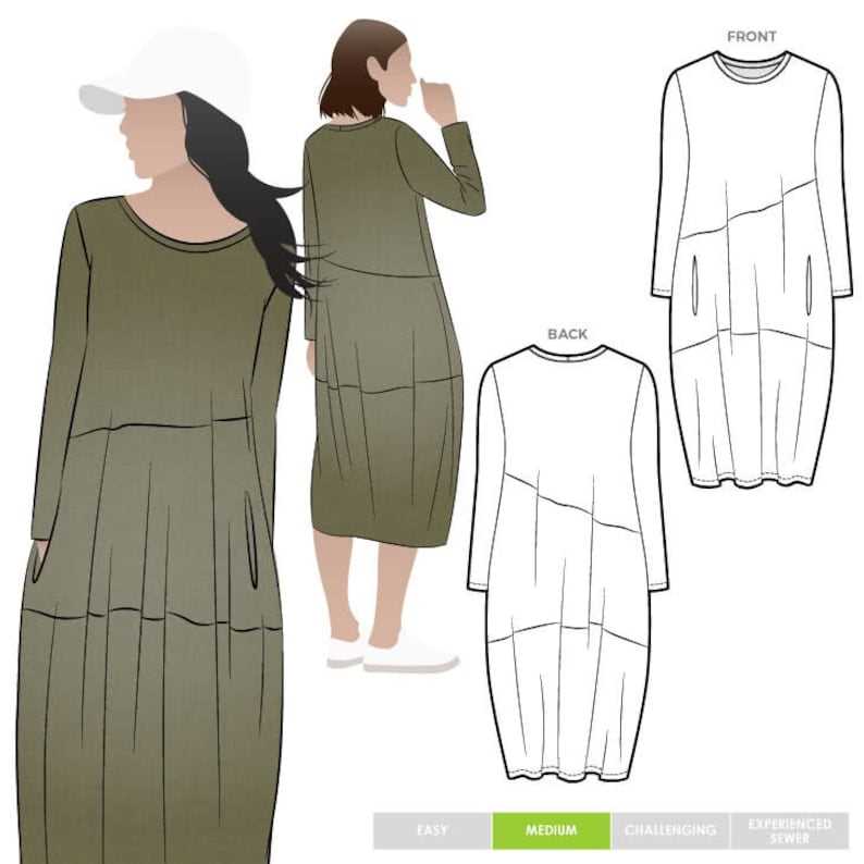 Knit fit and flare dress pattern