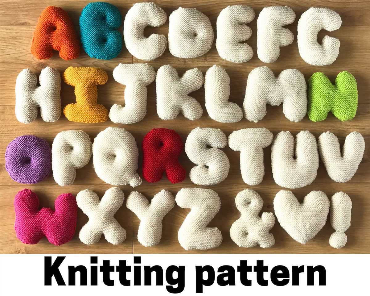 Alphabet knitting pattern