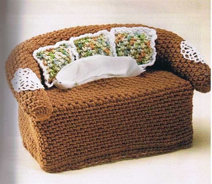 Knitted tissue box cover pattern