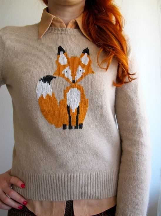 Fox sweater knitting pattern