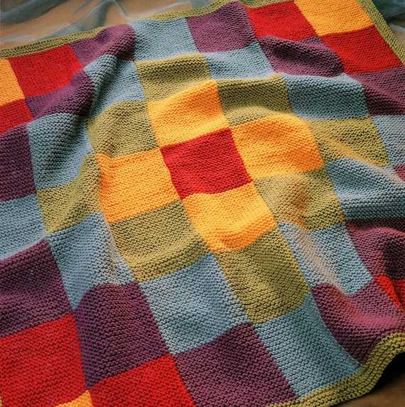 Free knitted patchwork blanket pattern