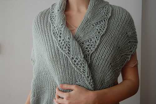 Knit shawl collar pattern