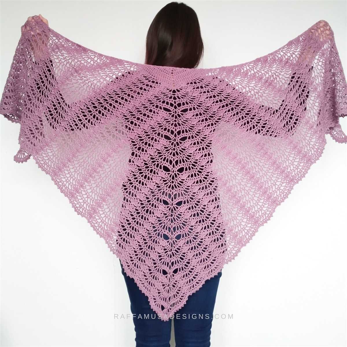 Free knitting pattern for feather and fan shawl