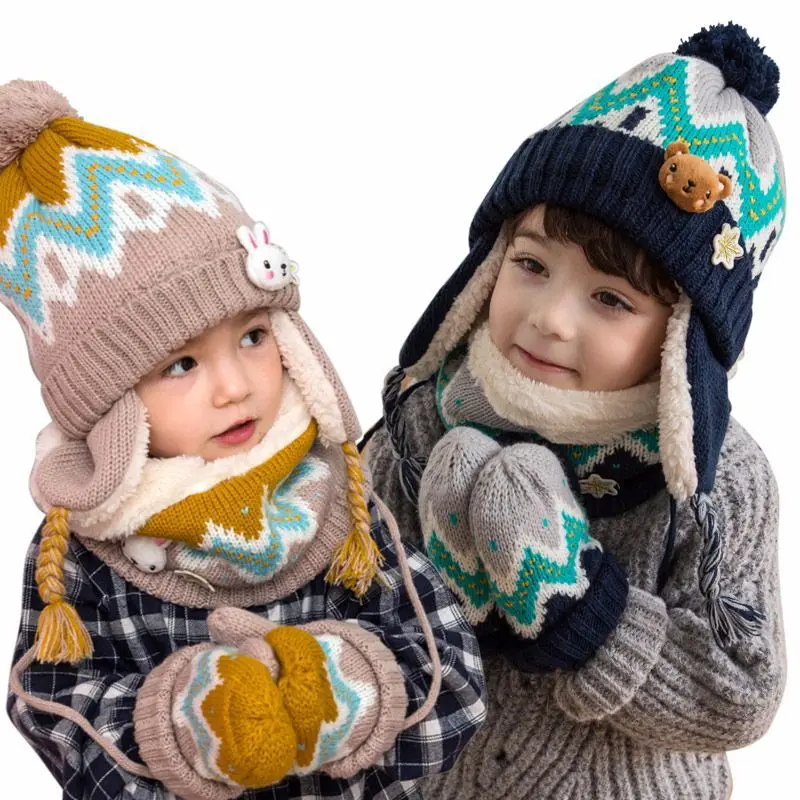 Childrens hat and scarf set knitting pattern