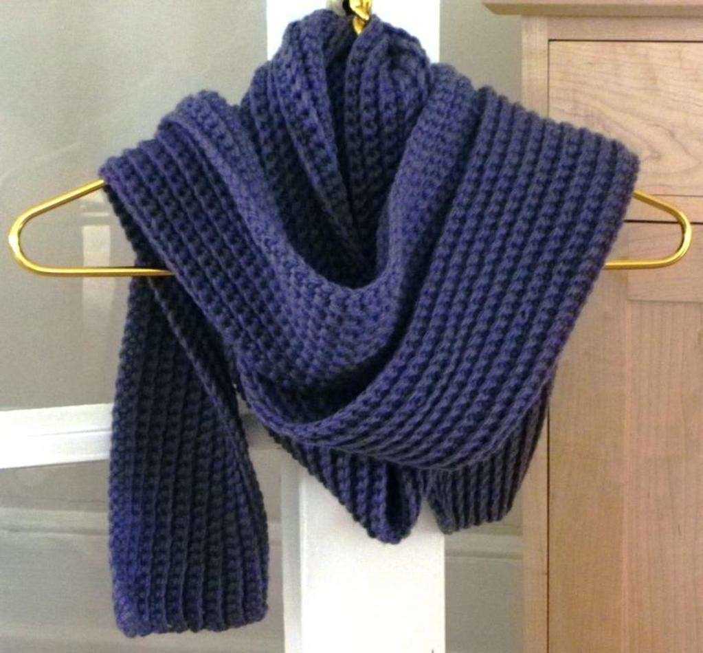 Ribbed scarf pattern knitting