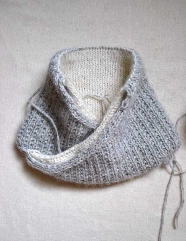 Shawl collared cowl free knitting pattern