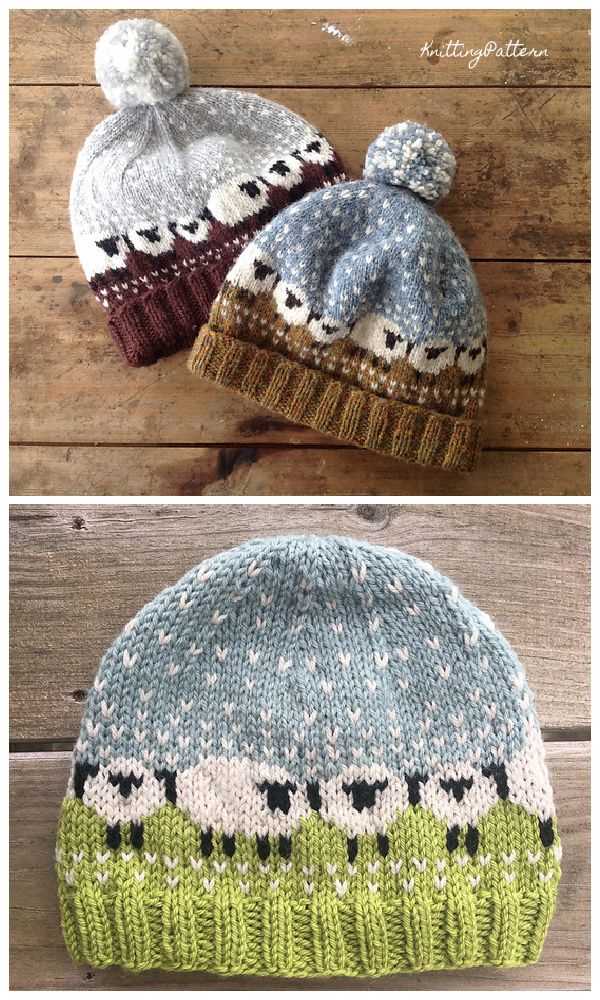 Sheep hat knitting pattern