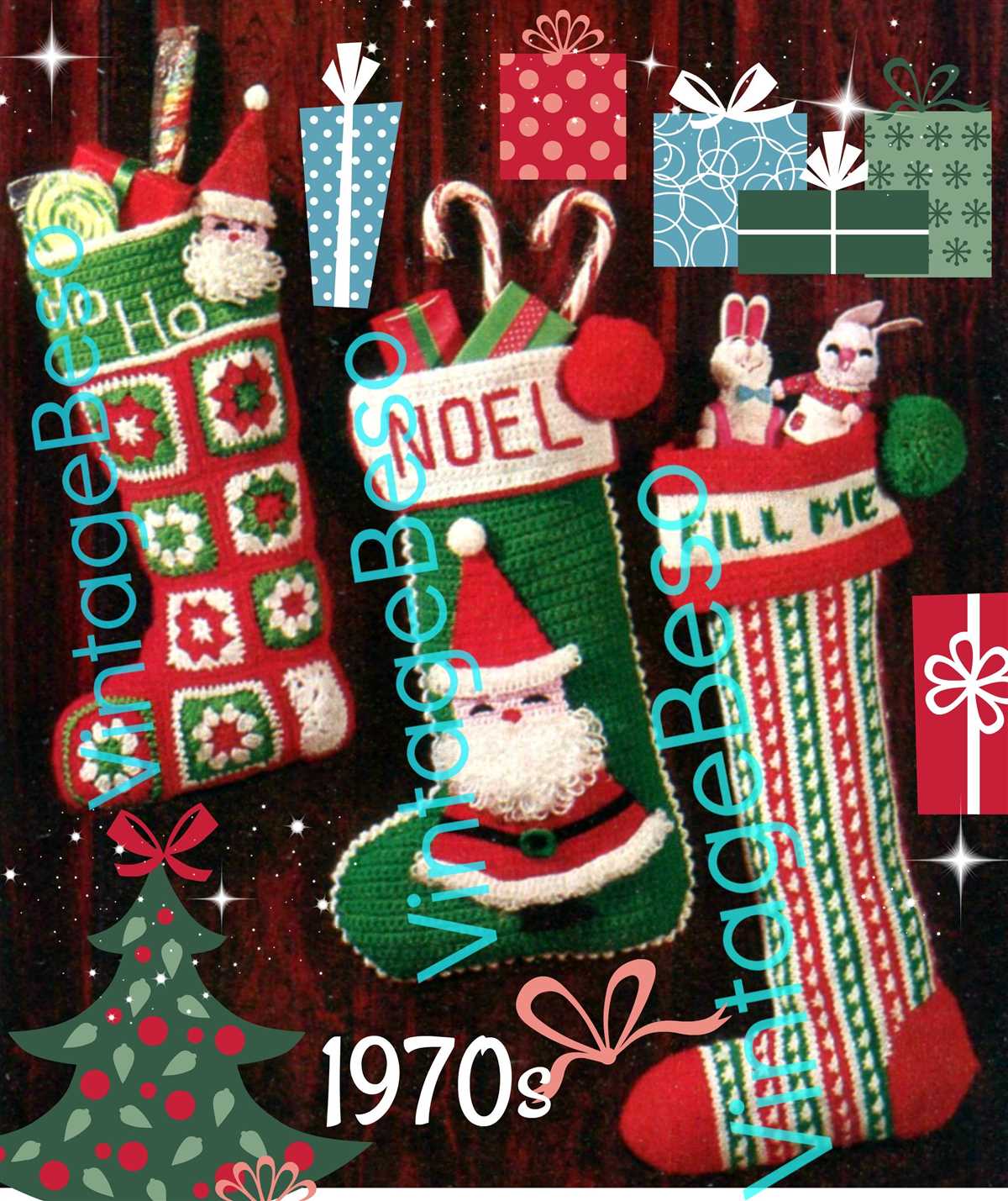 Simple christmas stocking knitting pattern