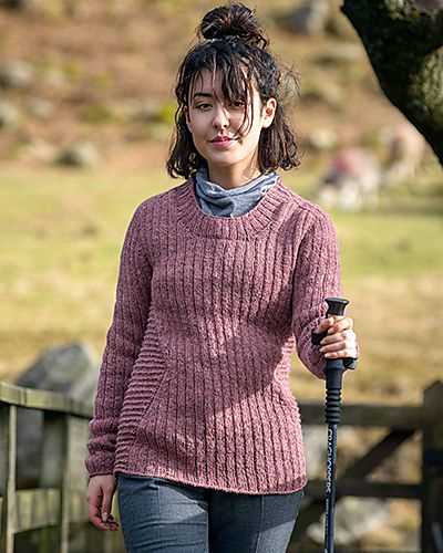 Simple crew neck sweater knitting pattern