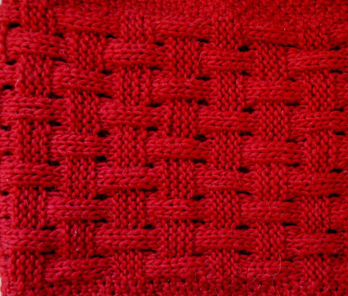 Basket weave knitted dishcloth pattern
