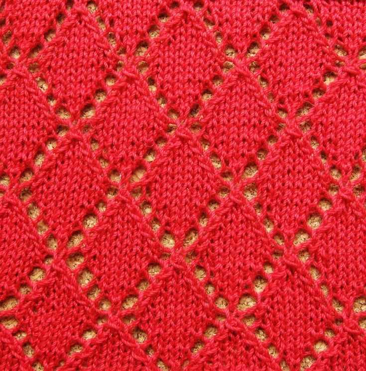 Lace diamond knitting pattern