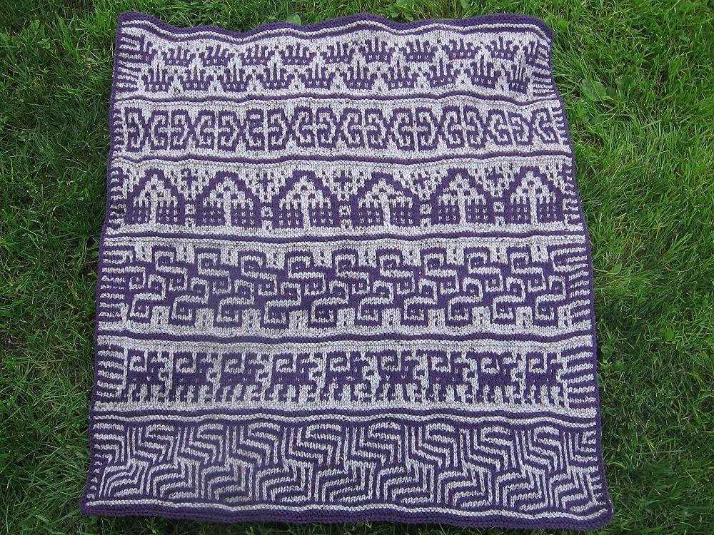Slip stitch knit blanket pattern