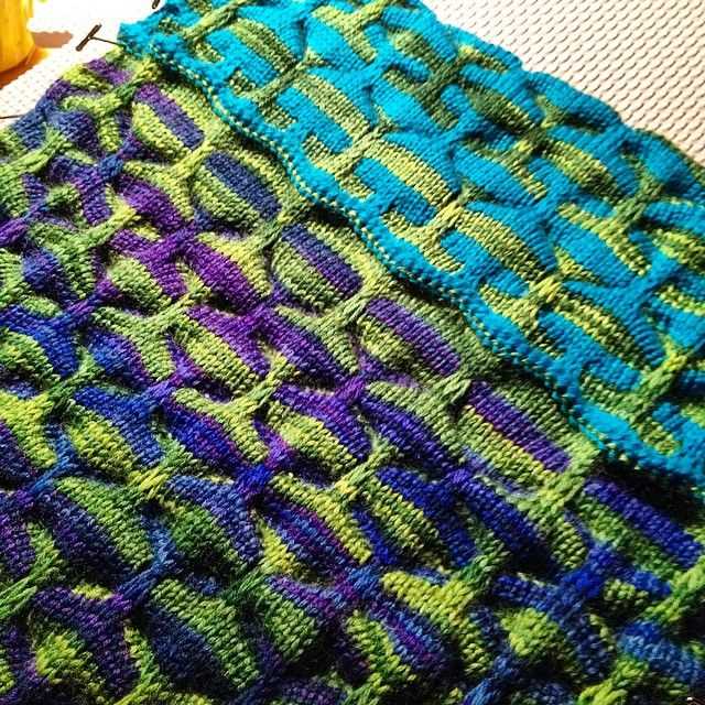 Slip stitch knit blanket pattern