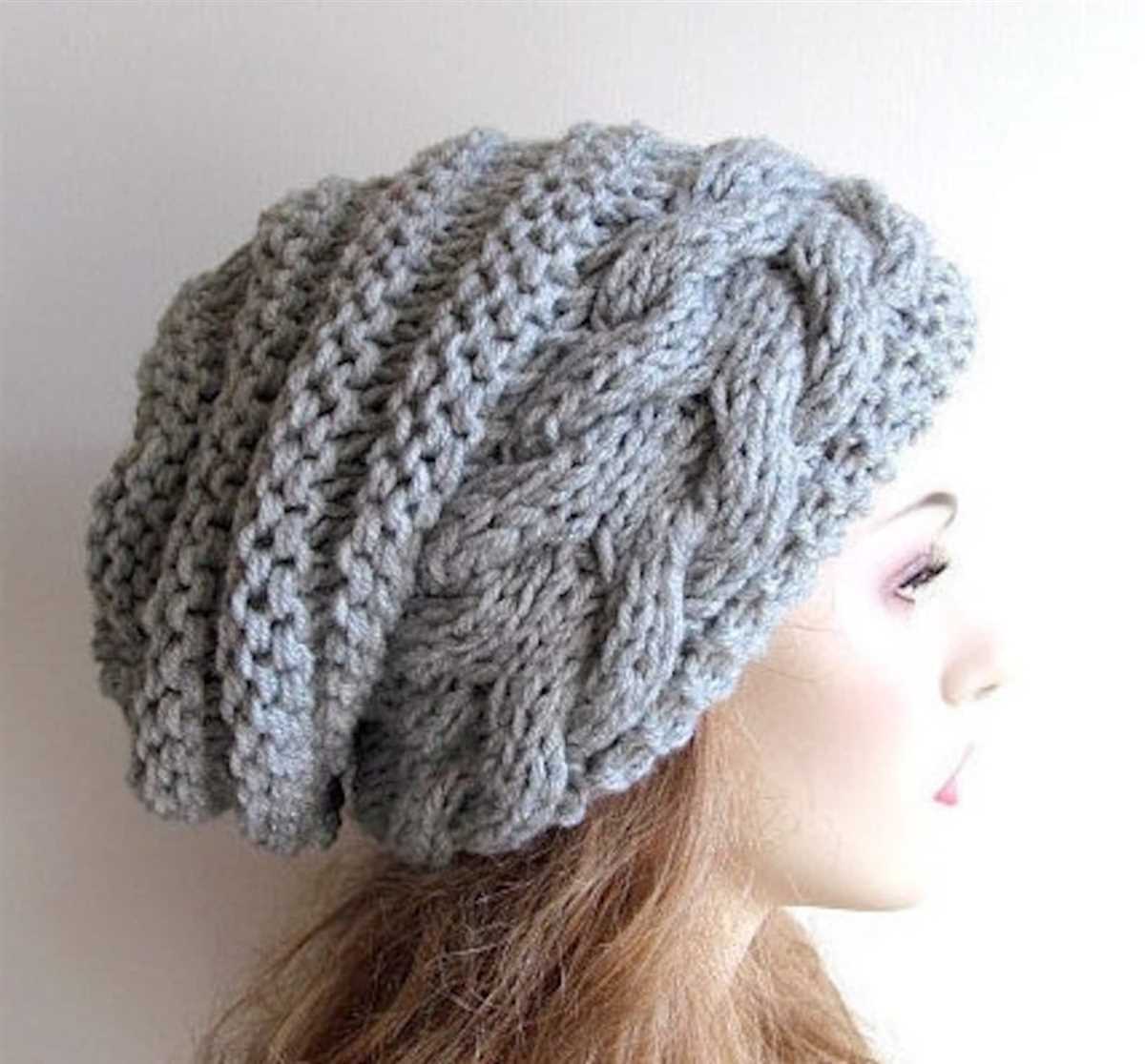 Slouchy cable knit hat pattern