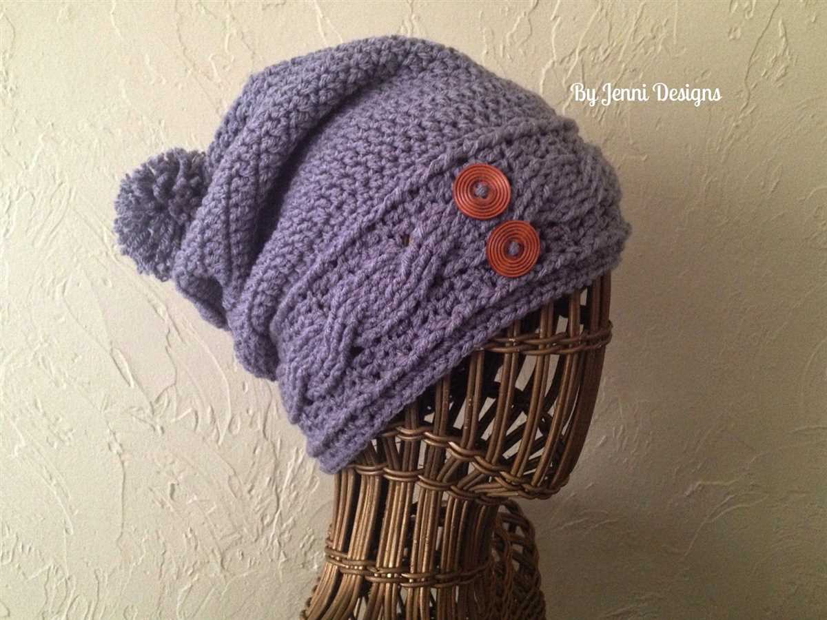 Slouchy cable knit hat pattern