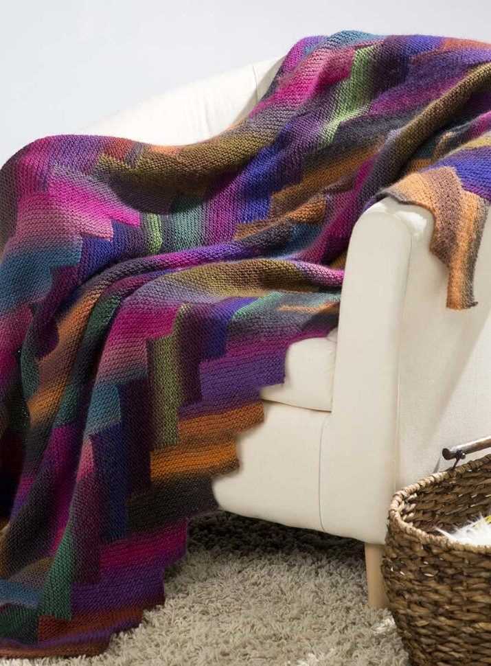 Multi color knit blanket pattern