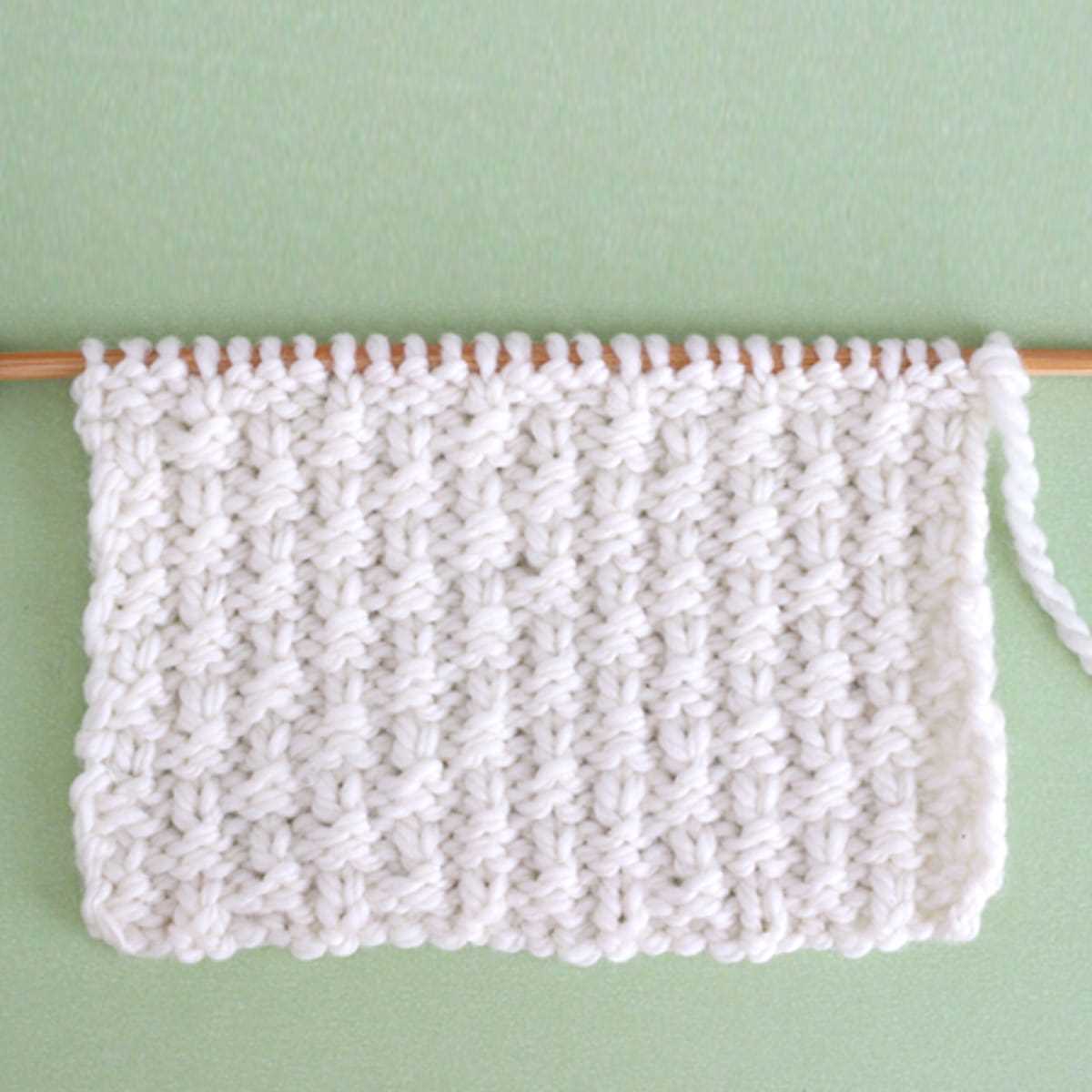 Knit waffle stitch scarf pattern