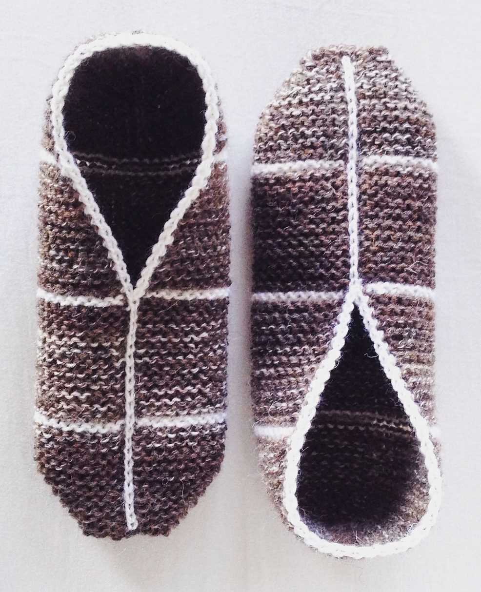 Free knitting pattern for easy slippers