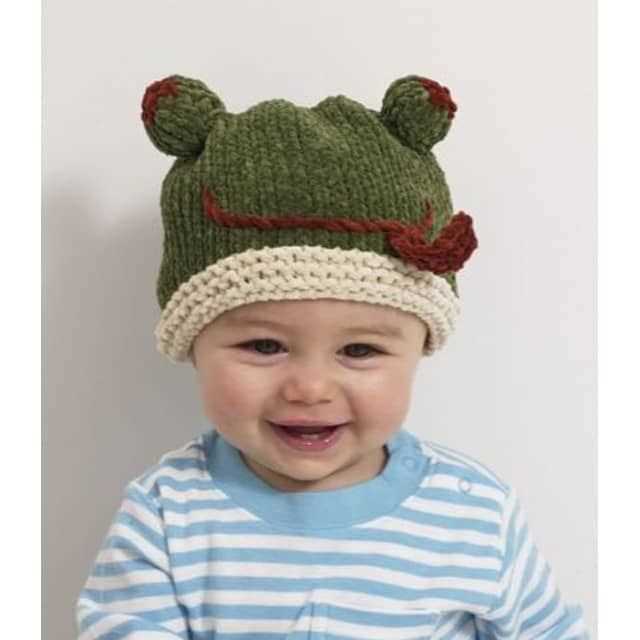 Knitted frog hat pattern