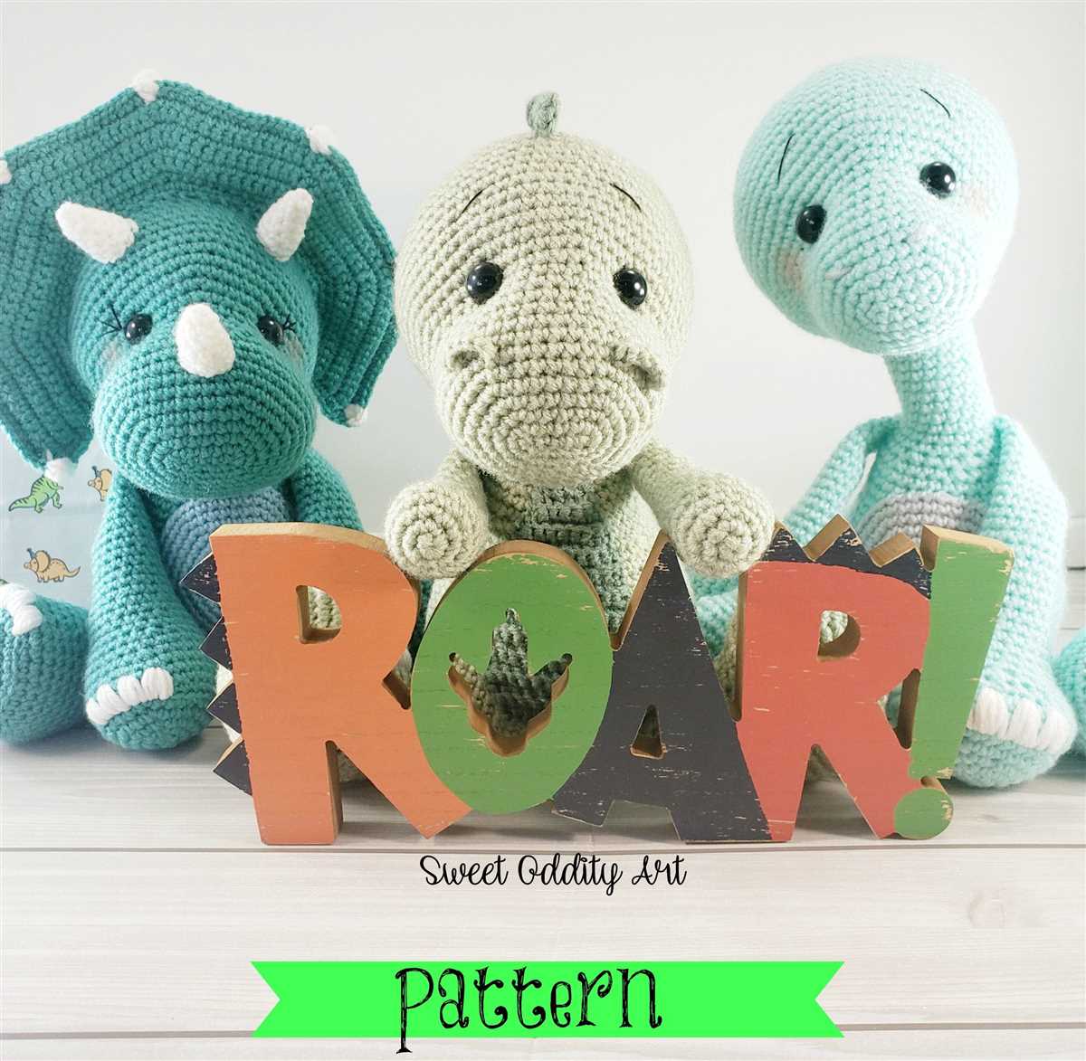 Free knitting pattern for dinosaur toy