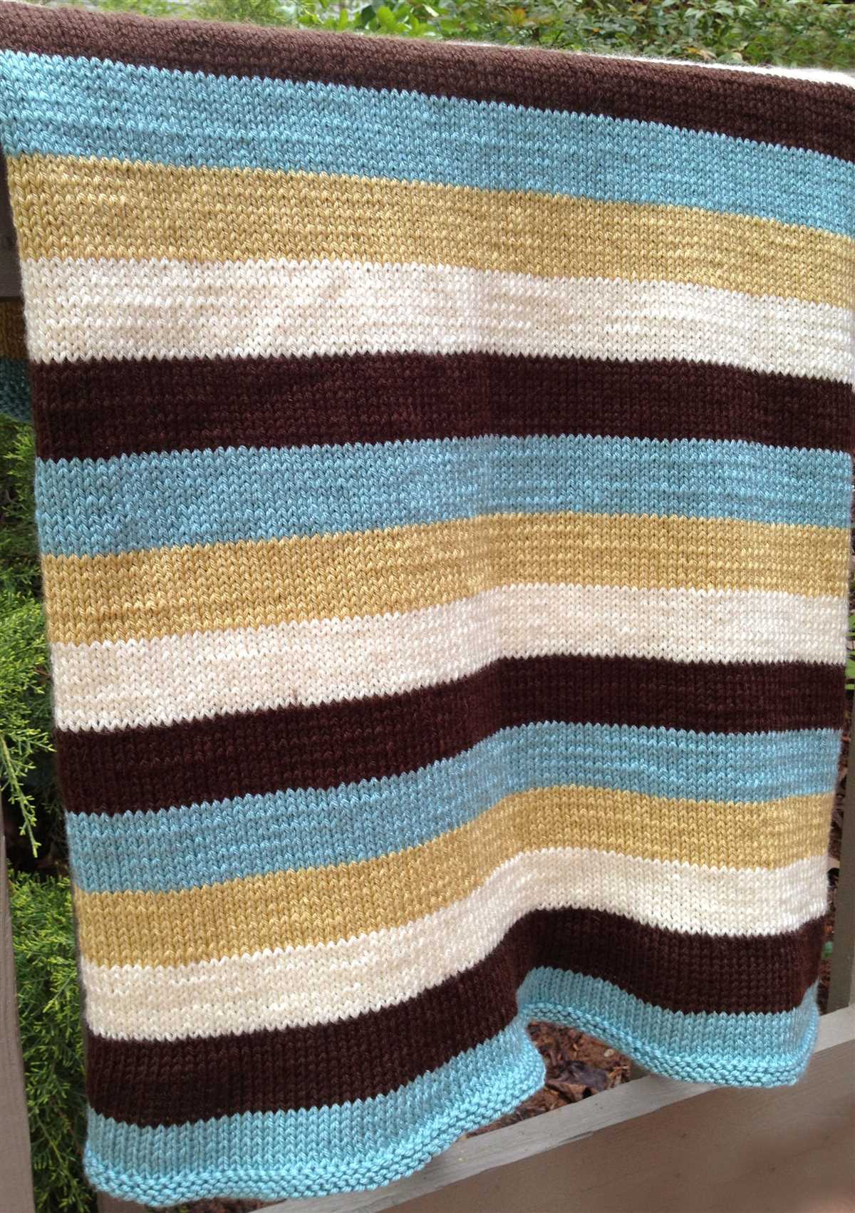 Striped blanket knitting pattern free