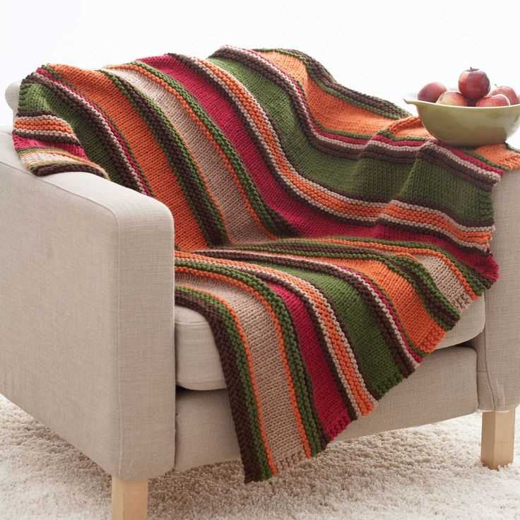 Striped blanket knitting pattern free