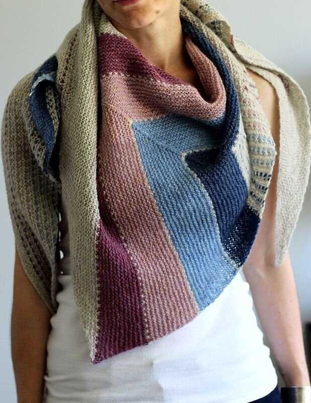 Striped shawl knitting pattern