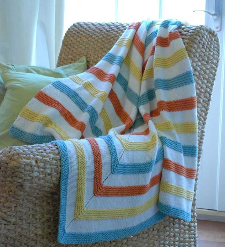Striped blanket knitting pattern free