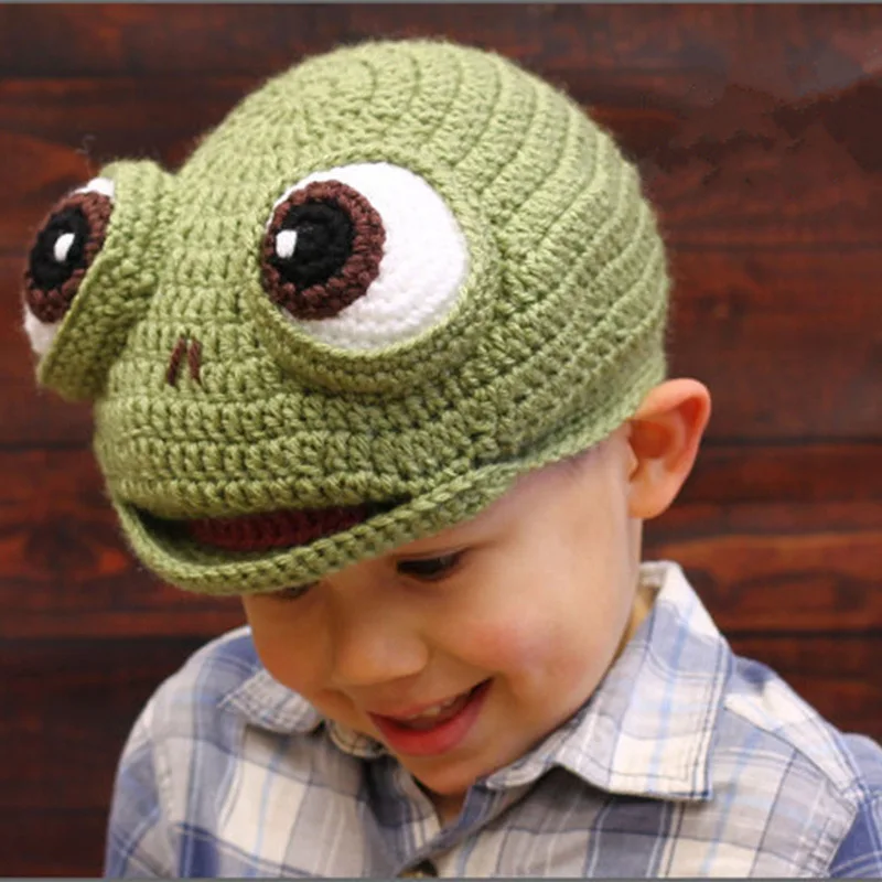Knitted frog hat pattern