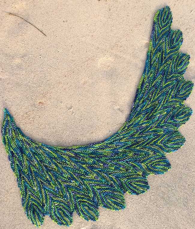 Feather and fan knit shawl pattern