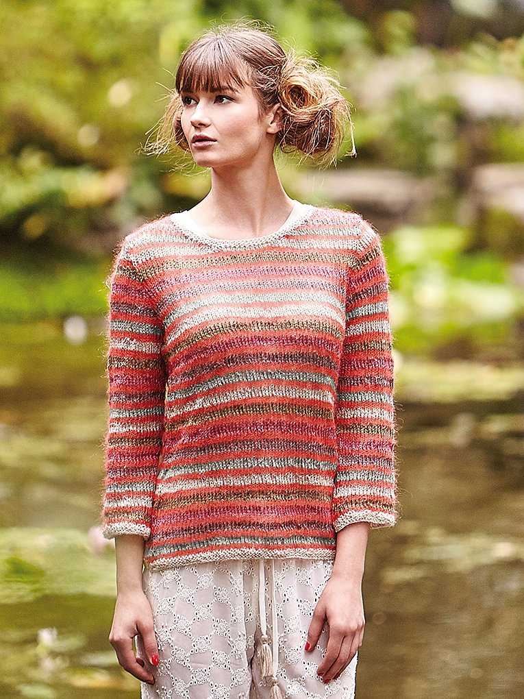 Summer cotton sweater knitting pattern