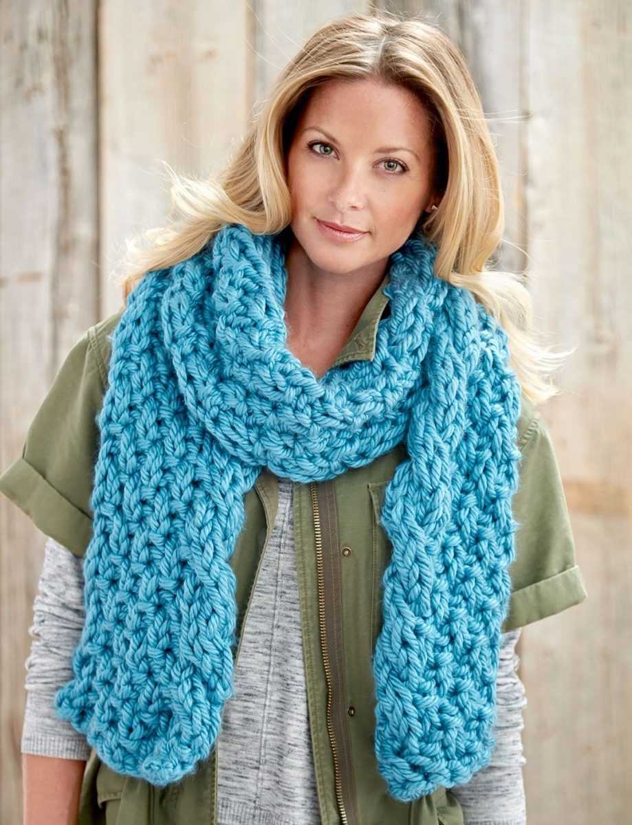 Super bulky knit scarf pattern