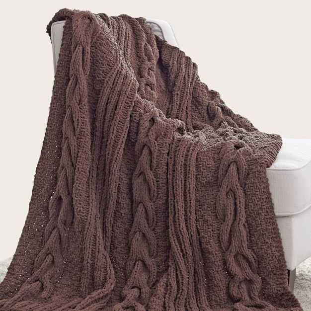 Super bulky yarn knit blanket pattern