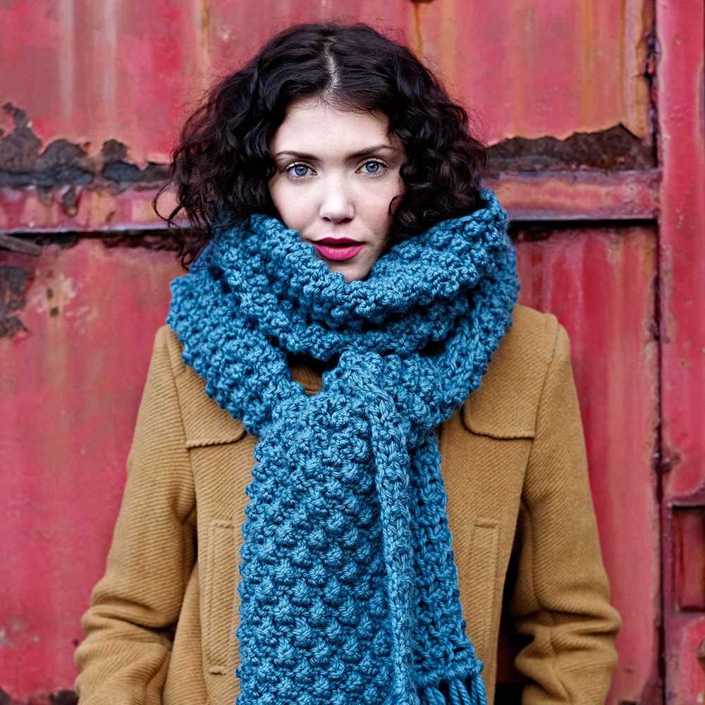 Super bulky knit scarf pattern