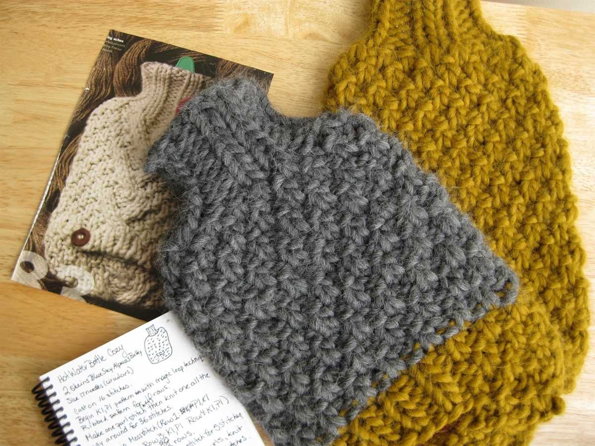 Chunky knit hot water bottle cover pattern