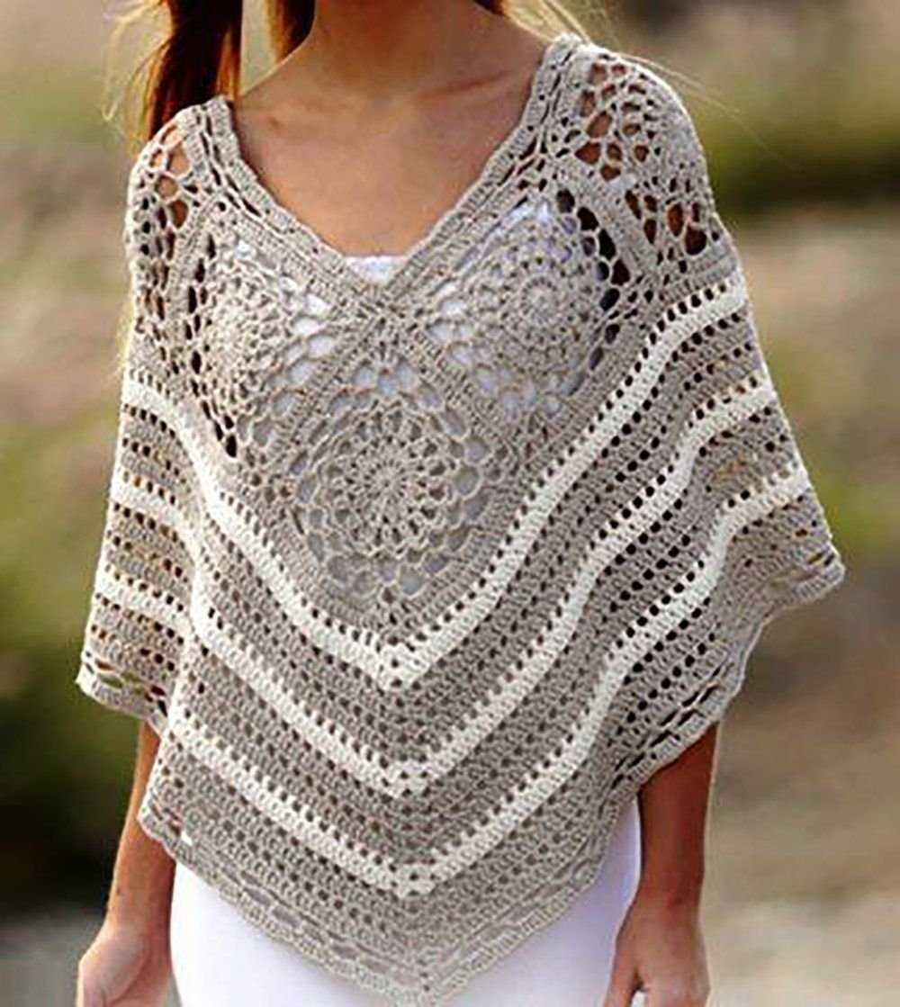 Lacy poncho knitting pattern free