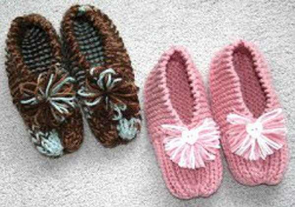 Bulky knit slippers pattern